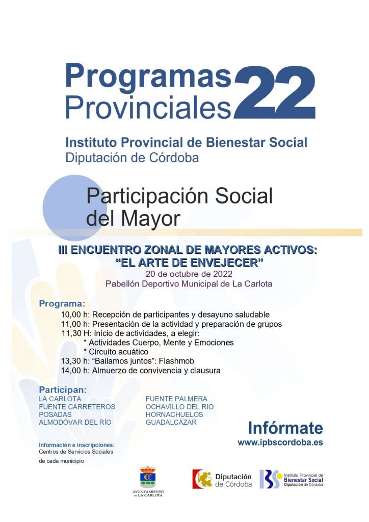 III Encuentro Regional del Adulto Mayor “El Arte de Envejecer” La Carlota 20 de Octubre • IPBS Córdoba