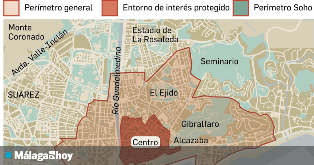 Las calles de Málaga que formarán parte de la zona de bajas emisiones
