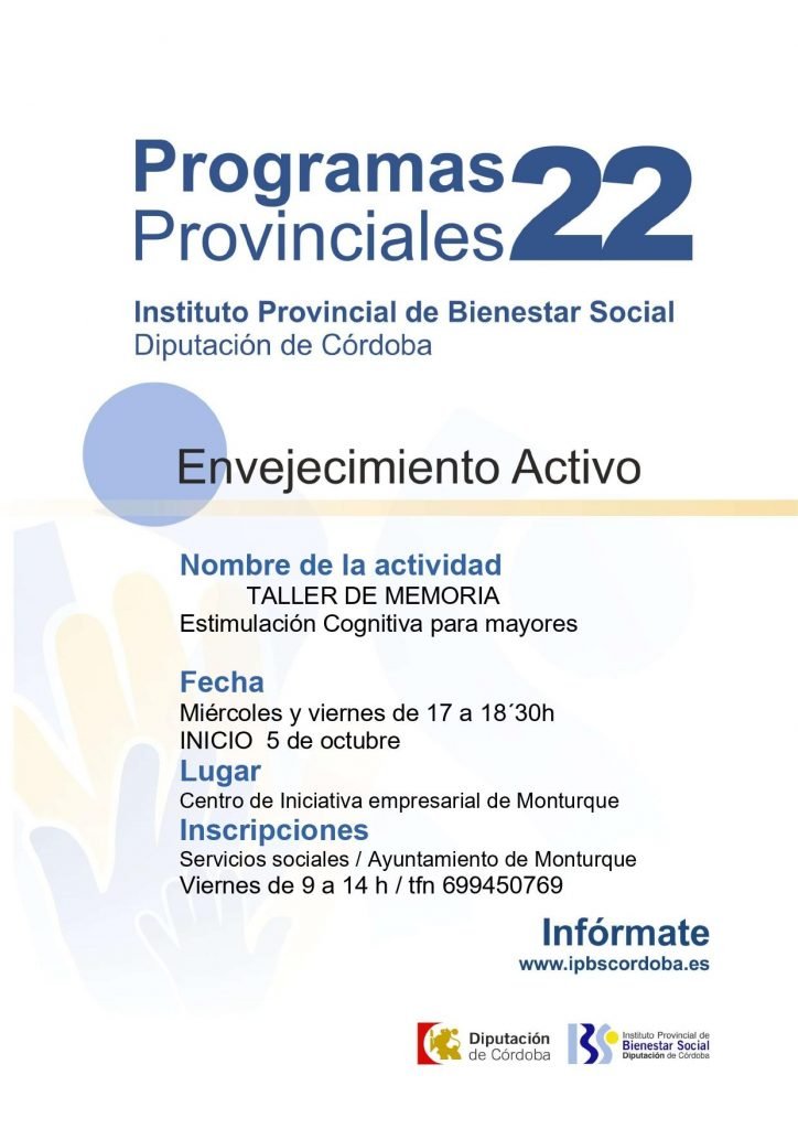 Taller de Memoria para Mayores.  Monturque • IPBS Córdoba